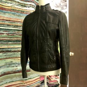 Guess Leather Bomber Jacket